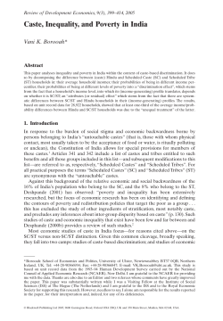 Caste, Inequality, and Poverty in India