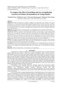 To compare the effect of stretching and core strengthening exercises