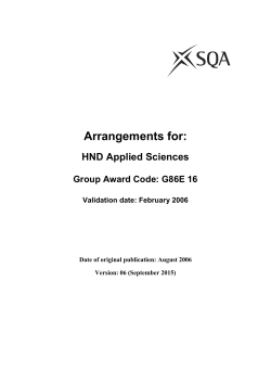 HND Applied Sciences Arrangements Document