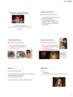 Pediatric ophthalmology - SOG-SSO