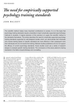 The need for empirically supported psychology training standards