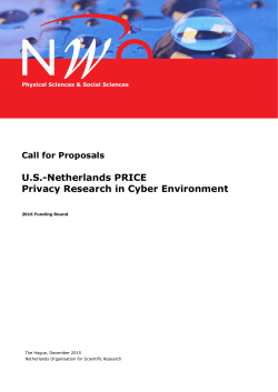 Privacy Research in Cyber Environment | call for proposals