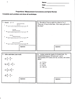 Proportions and Measurement Conversions Spiral