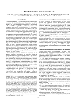 3.6. Classification and use of macromolecular data