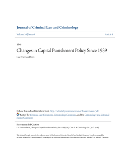 Changes in Capital Punishment Policy Since 1939