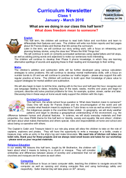 Curriculum Newsletter - Bramham Primary School