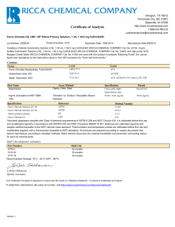 Certificate of Analysis