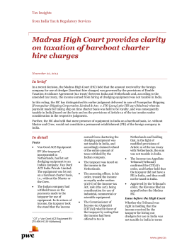 Madras High Court provides clarity on taxation of bareboat