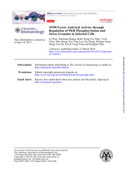 Stress Granules in Infected Cells Regulation of PKR