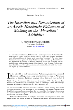 The Invention and Demonisation of an Ascetic Heresiarch