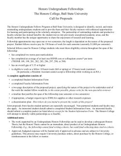 Honors Undergraduate Fellowships