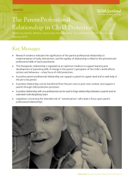 The Parent-Professional Relationship in Child