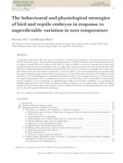 The behavioural and physiological strategies of bird and reptile