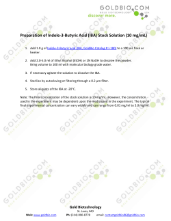 Preparation of Indole-3-Butyric Acid (IBA) Stock Solution (10 mg/mL)