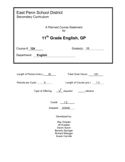 11th Grade English, GP - East Penn School District