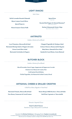 light snacks antipasto butcher block artisanal cheese