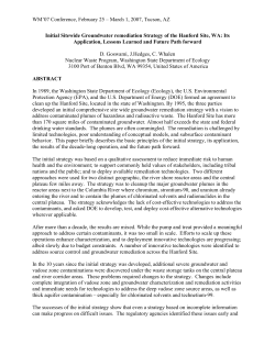 Initial Sitewide Groundwater Remediation Strategy of the Hanford