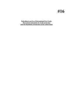 Federalism in an Era of International Free Trade: The General