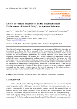 Effects of Various Electrolytes on the Electrochemical Performance