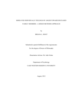 Running Head: ANGER AT DECEASED