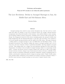 The Love Revolution: Decline in Arranged Marriages in Asia, the