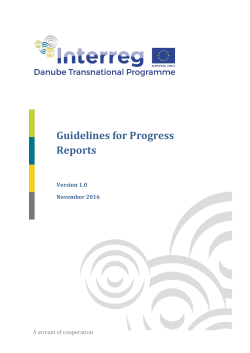 Guidelines for Progress Reports - Danube Transnational Programme