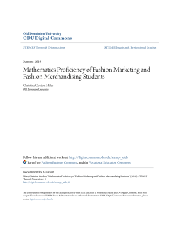Mathematics Proficiency of Fashion Marketing and Fashion