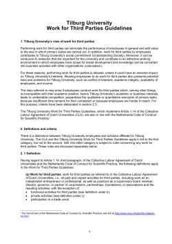 Tilburg University Work for Third Parties Guidelines
