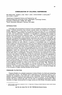 consolidation of colloidal suspensions introduction pressure filtration