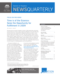 focus on probono: (1) time is of the essence