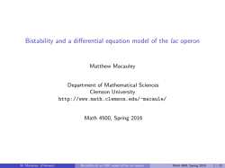 Bistability and a differential equation model of the lac operon