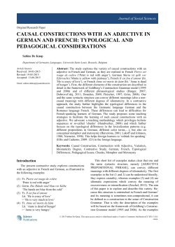 causal constructions with an adjective in german and french