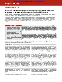 Exosomes released by chronic lymphocytic leukemia cells induce