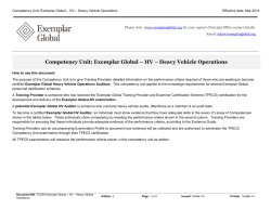 Competency Unit: Exemplar Global &ndash; HV &ndash; Heavy