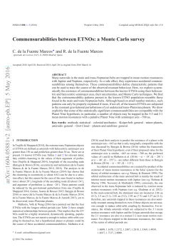 Commensurabilities between ETNOs: a Monte Carlo survey