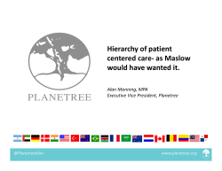 Hierarchy of patient centered care- as Maslow would have wanted it