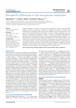 Sex-specific differences in lipid and glucose metabolism