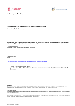 Stated locational preferences of entrepreneurs in Italy