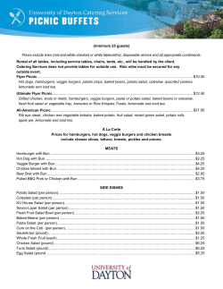 (minimum 25 guests) Prices include linen (red-and