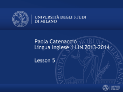 Lingua Inglese 1 LIN 2013