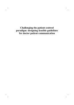 Challenging the patient centred paradigm: designing feasible