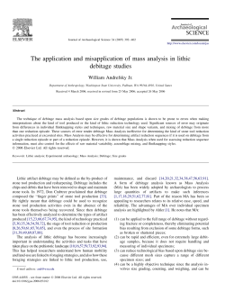 The application and misapplication of mass analysis in lithic