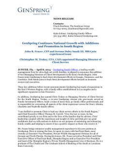 GenSpring Continues National Growth with Additions and Promotion