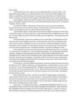 May 11, 2016 minutes