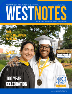 FALL 2016 EDITON - West Catholic Preparatory High School