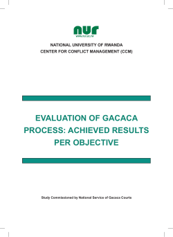 evaluation of gacaca process: achieved results per objective