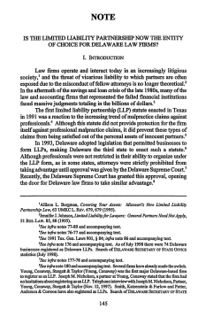 Is the Limited Liability Partnership Now the Entity Choice for