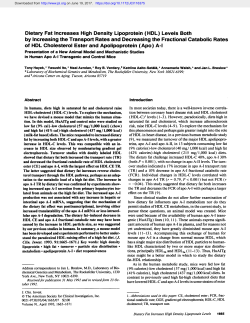 Dietary Fat Increases High Density Lipoprotein (HDL) Levels Both
