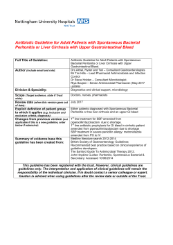 Antibiotic Guideline for Adult Patients with Spontaneous Bacterial