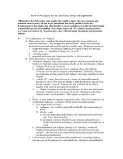 REDESIGN Religion, Society, and Politics during the